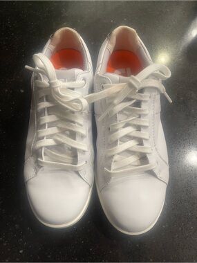 FootJoy White Leather Sneakers with Orange Insoles